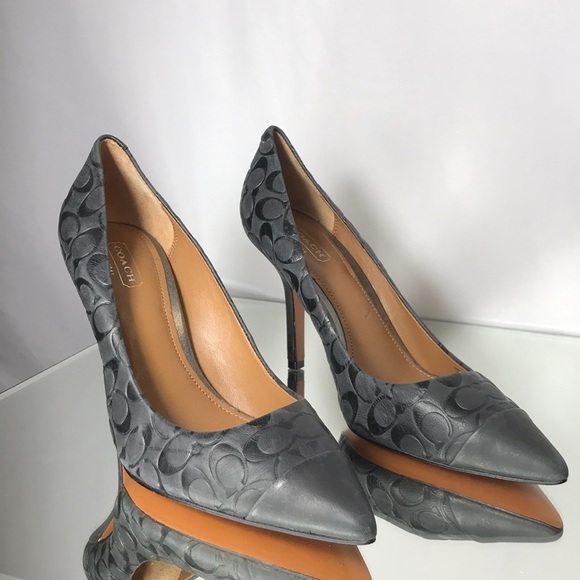 Black Coach 4 Inch Logo Heels | Poshmark